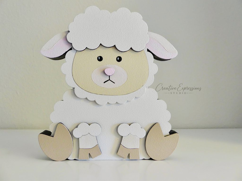 Handcrafted Wooden Lamb Shelf Sitter – Farmhouse & Nursery Decor