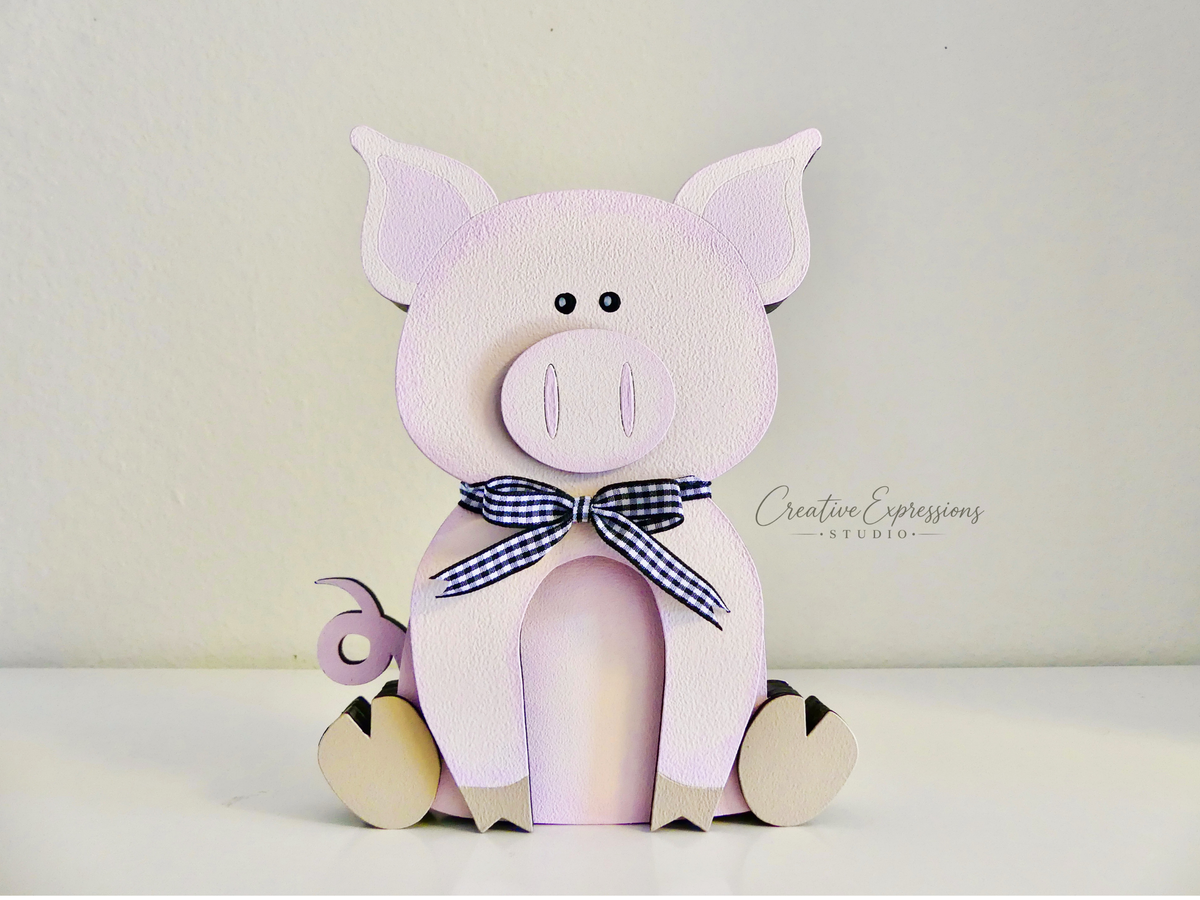 Handcrafted Wooden Pig Shelf Sitter - Farmhouse & Nursery Decor