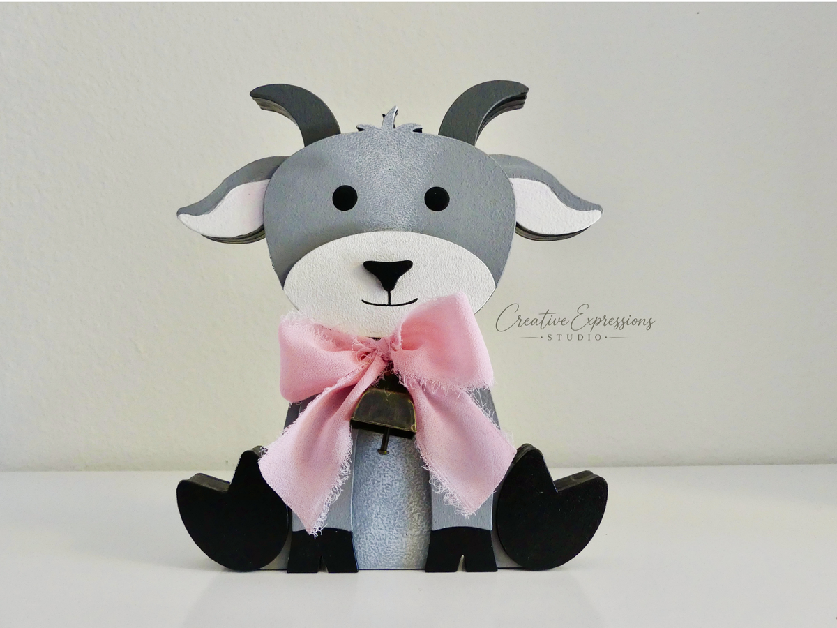 Handcrafted Wooden Goat Shelf Sitter – Farmhouse & Nursery Decor