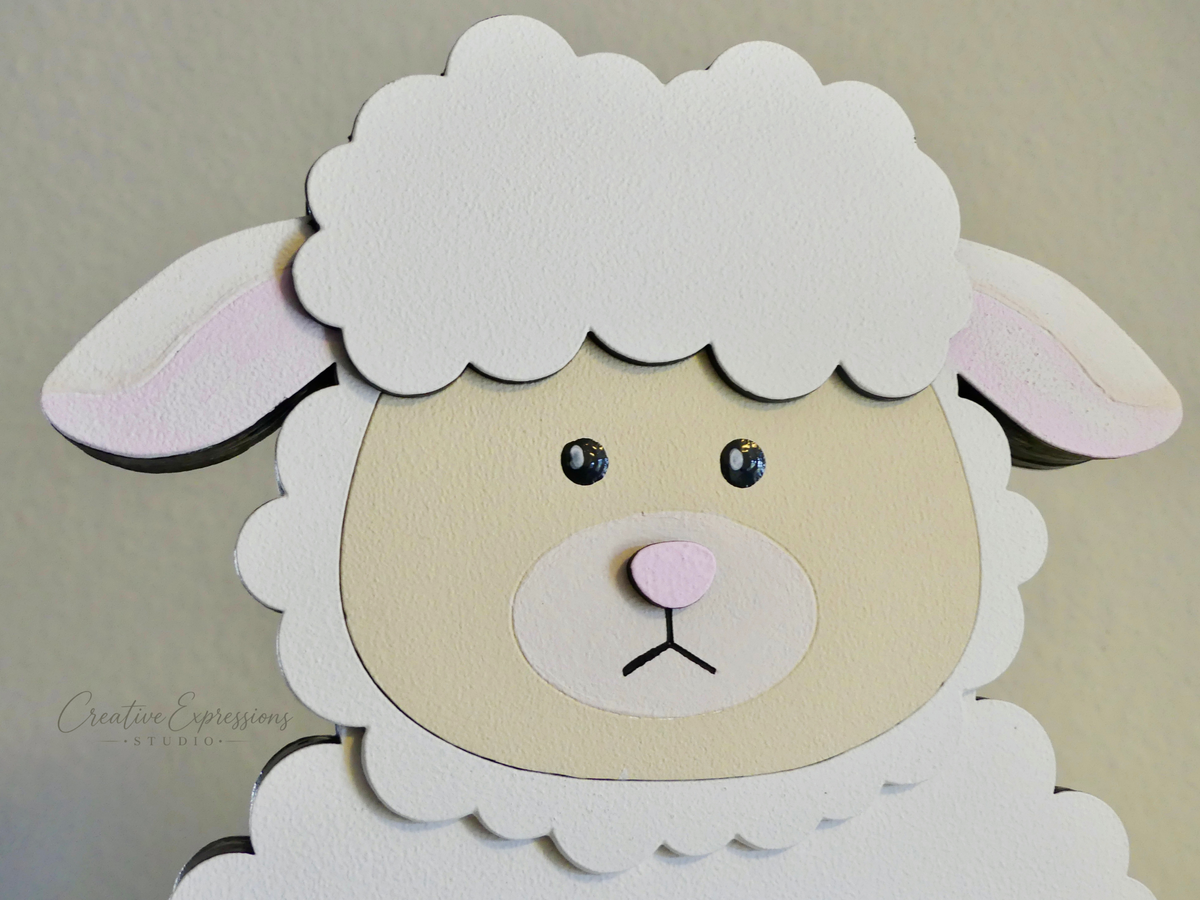 Handcrafted Wooden Lamb Shelf Sitter – Farmhouse & Nursery Decor