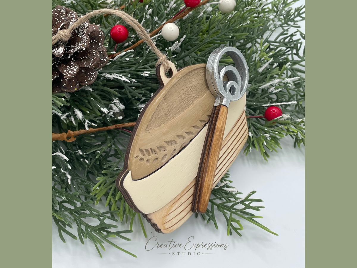 Sourdough Bread Basket Ornament – Wooden Baker & Bread Lover Christmas Gift