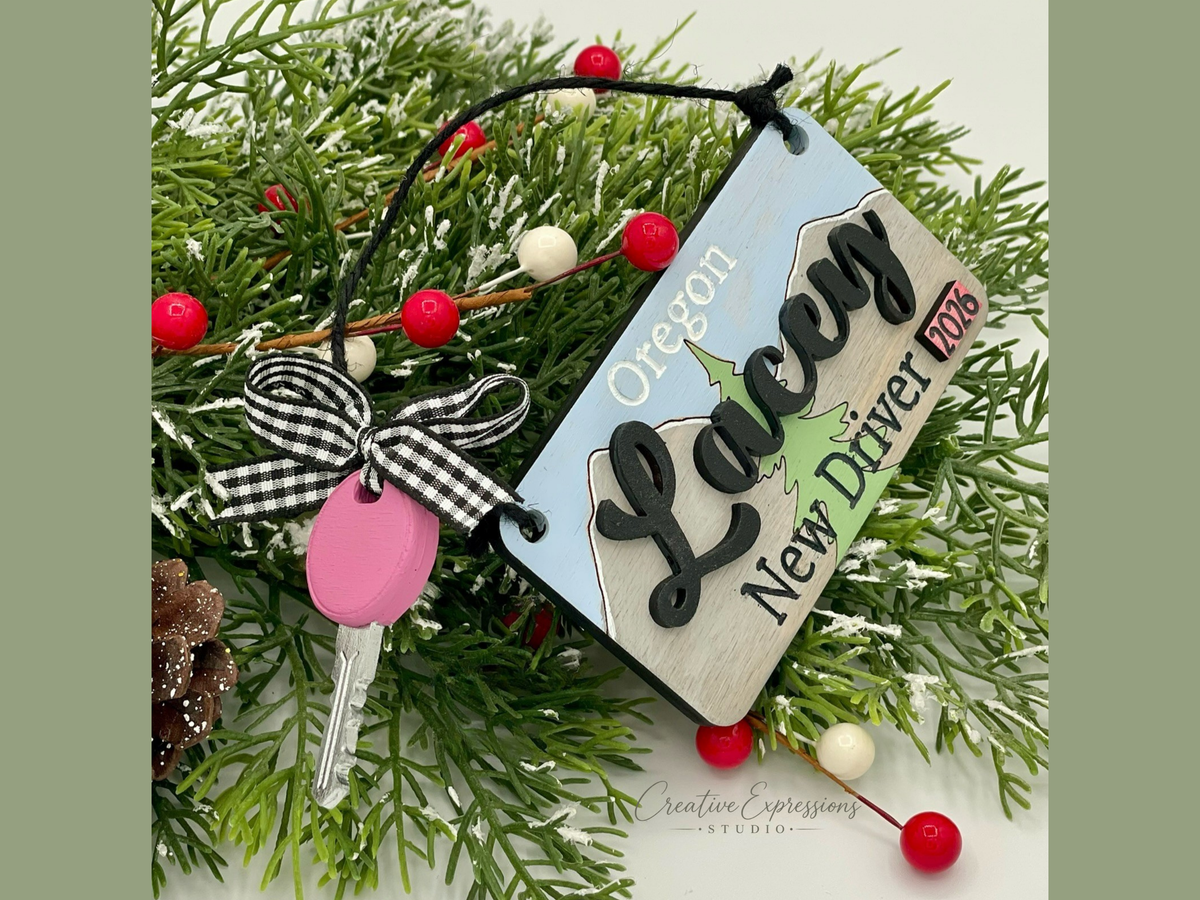 Personalized Oregon New Driver Ornament - Driver's License Keepsake