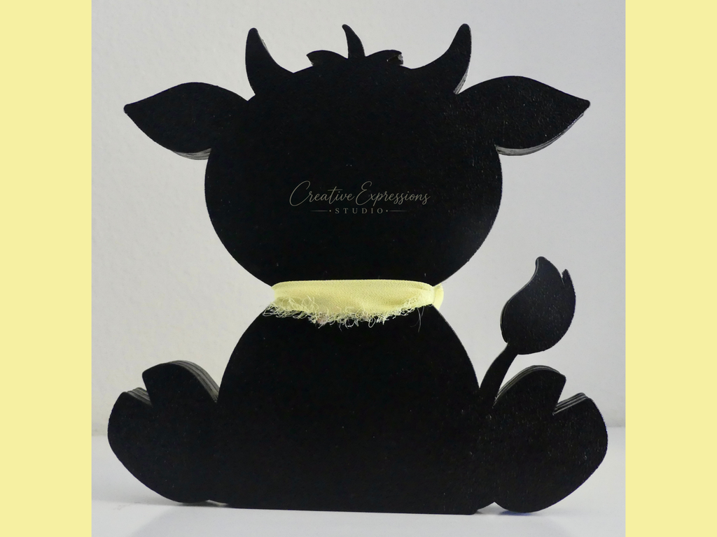 Handcrafted Wooden Cow Shelf Sitter – Farmhouse & Nursery Decor