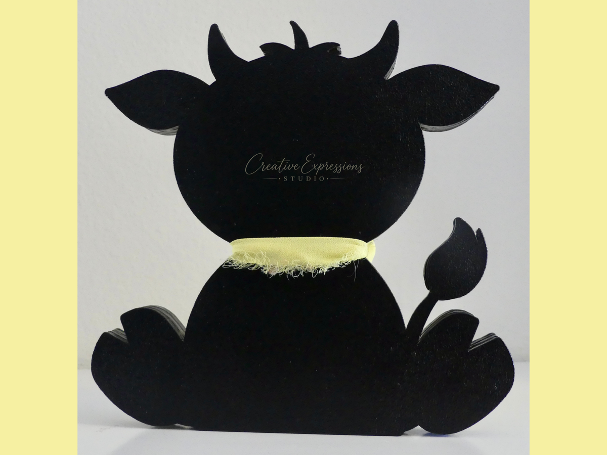 Handcrafted Wooden Cow Shelf Sitter – Farmhouse & Nursery Decor