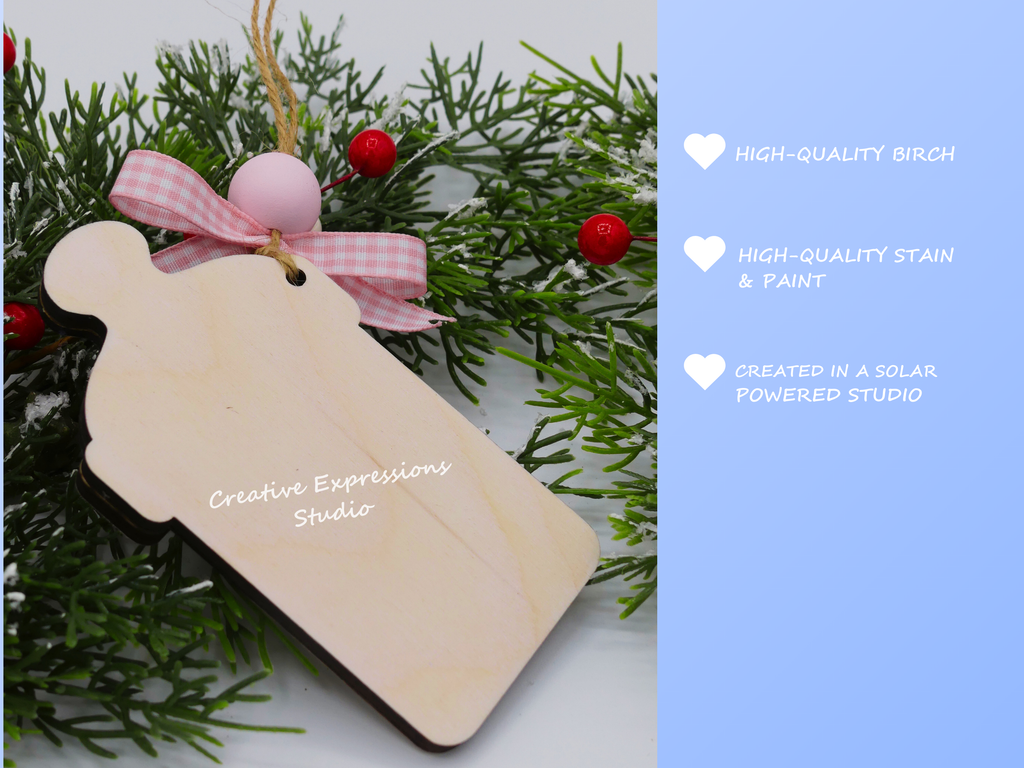 Personalized Baby Birth Ornament - Baby Bottle Newborn Keepsake