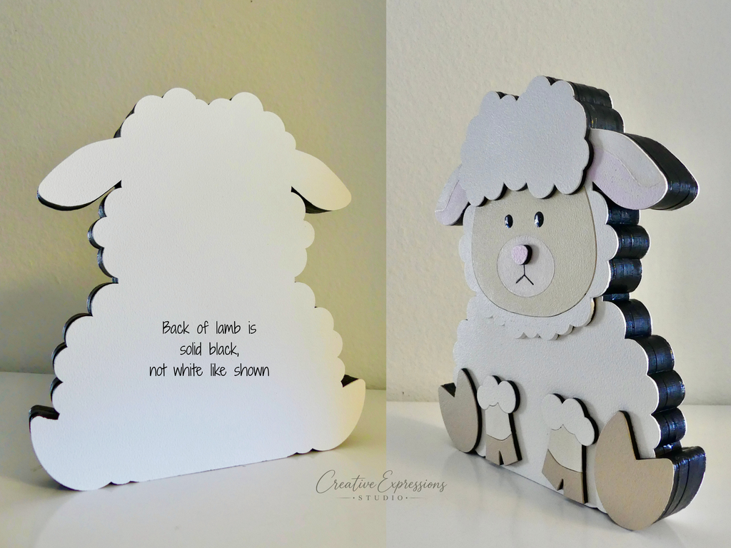 Handcrafted Wooden Lamb Shelf Sitter – Farmhouse & Nursery Decor