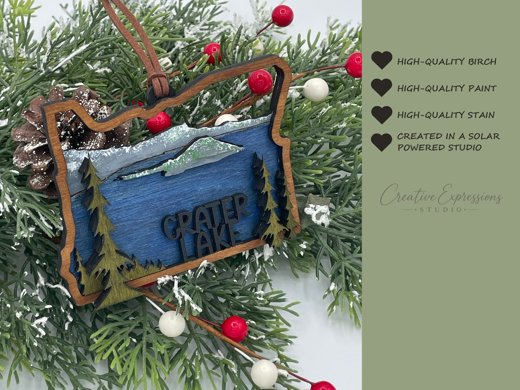 Crater Lake Oregon Ornament – Oregon National Park Keepsake