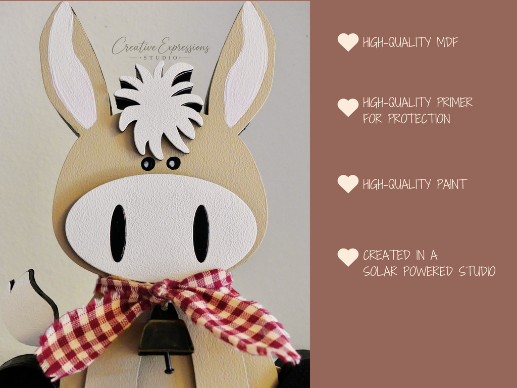 Handcrafted Wooden Donkey Shelf Sitter – Farmhouse & Nursery Decor
