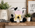 Handcrafted Wooden Cow Shelf Sitter – Farmhouse & Nursery Decor
