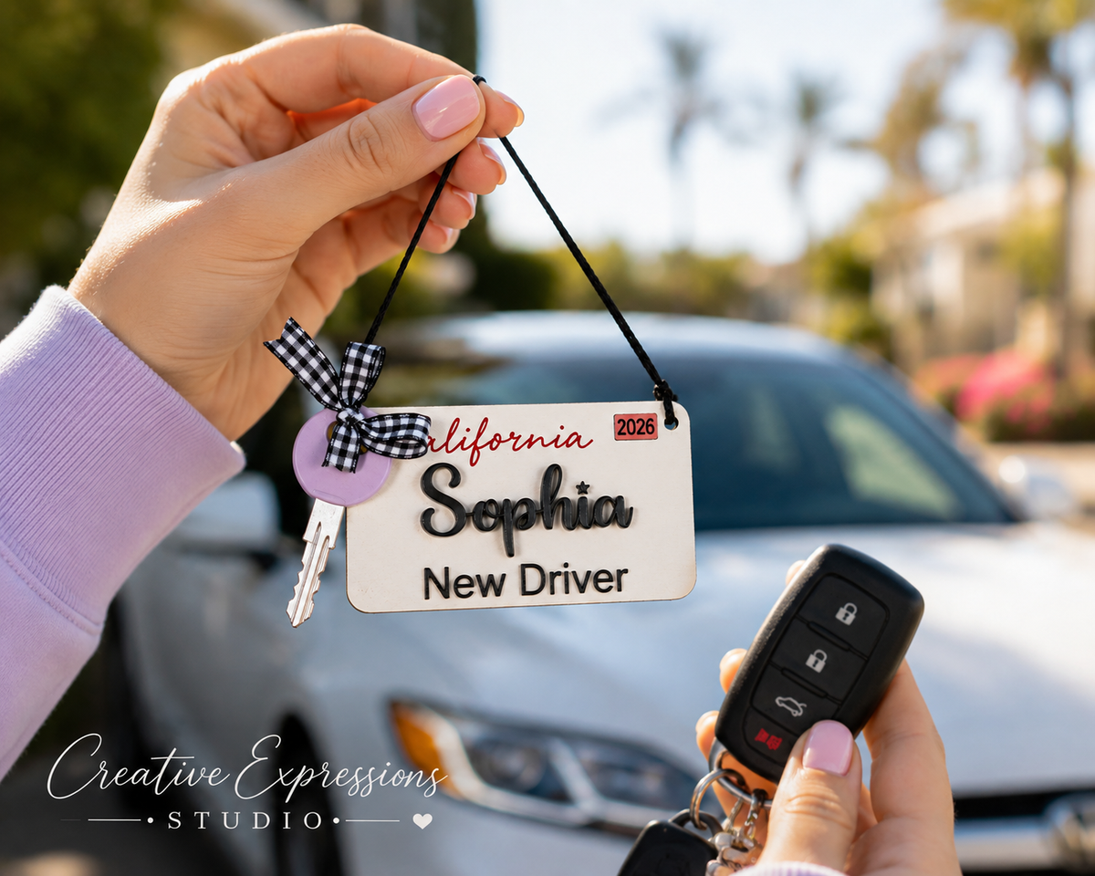 Personalized California New Driver Ornament - License Keepsake