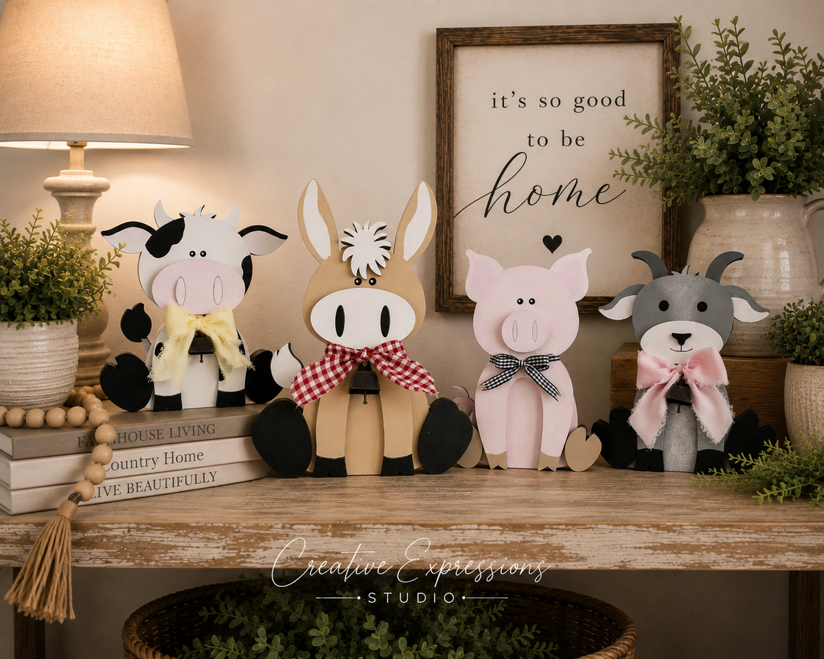 Handcrafted Wooden Cow Shelf Sitter – Farmhouse & Nursery Decor